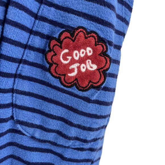Bandy Button Pant Blue Striped Jogger Elastic Waist Good Job Patch Size 4-5 - Picture 2 of 5